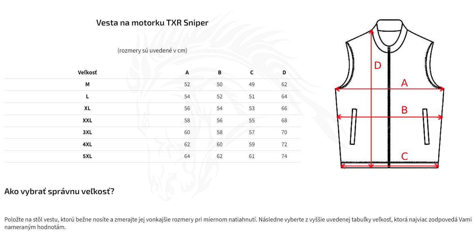 TXR Kožená vesta na motorku Sniper 4XL